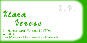 klara veress business card